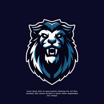lion head mascot logo illustration