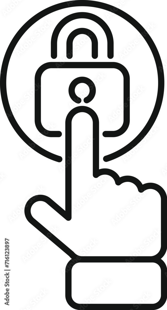 Aufkleber lock data padlock icon outline vector. breach information. personal access