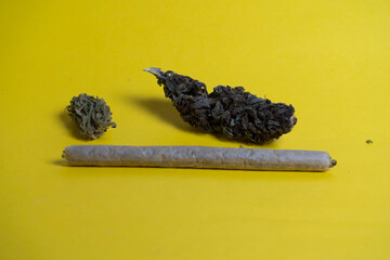 Medical cannabis marijuana, jointed herb drugs.