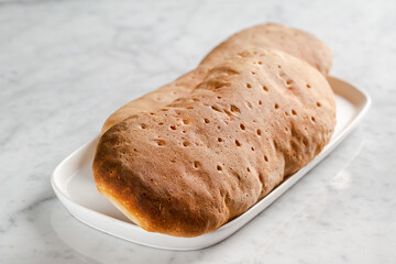 Gluten free bread stacked