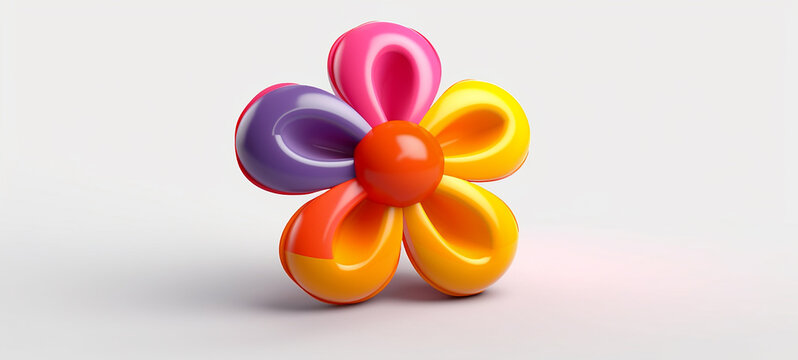 rainbow inflatable flower, Simple Blow-Up Flower: Minimalist Inflatable Rubber Toy for Children, colorful 3D flower 