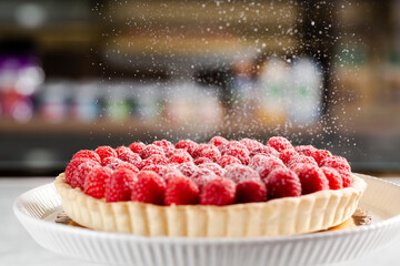 Raspberry pie made in kitchen