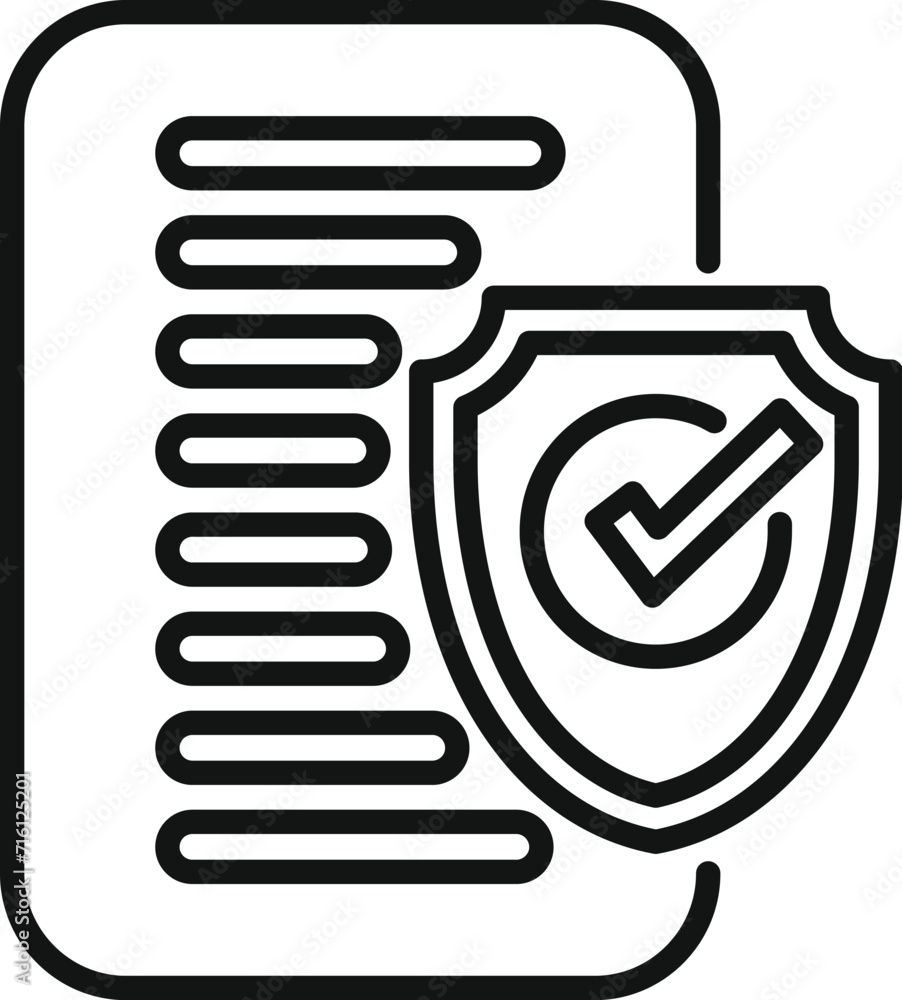 Poster paper document approved icon outline vector. process access. design private
