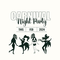 Brazilian Carnival Night Party Social Media Post Illustration
