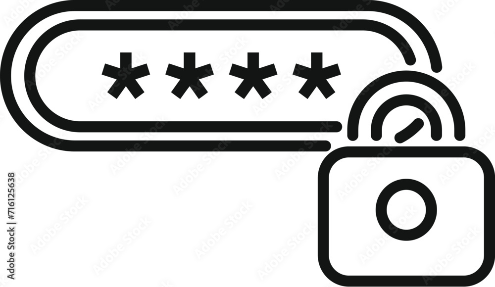 Poster new password privacy icon outline vector. protect document. access design