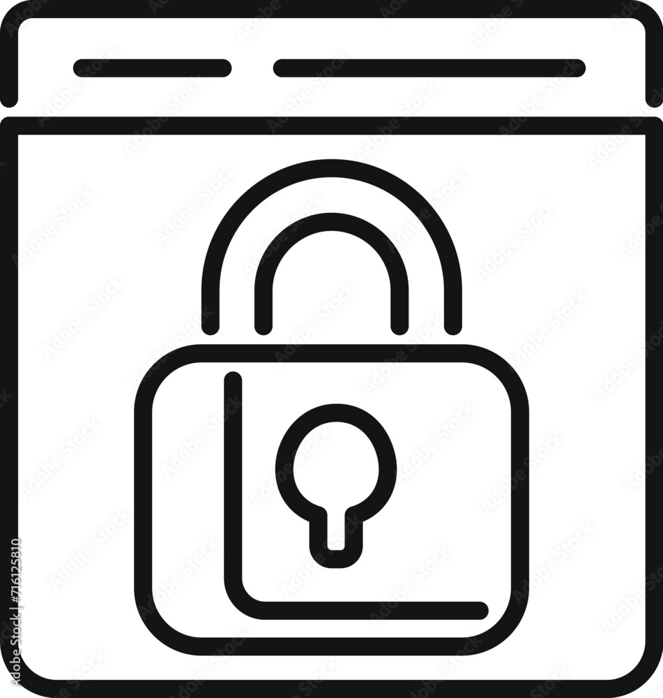 Poster lock pad web surf icon outline vector. document online. private use business