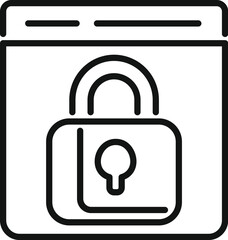 Lock pad web surf icon outline vector. Document online. Private use business