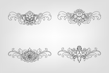 Classical Baroque Filigree Decoration Ornament Vintage Floral Border Style Antique Art Retro