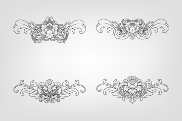 Classical Baroque Filigree Decoration Ornament Vintage Floral Border Style Antique Art Retro