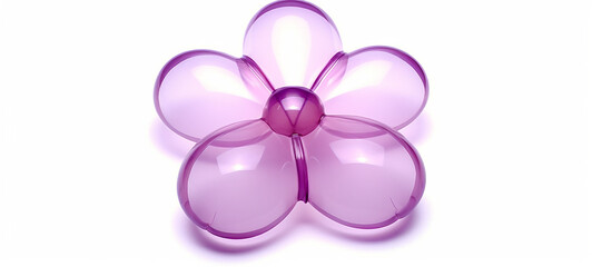 Simple Translucent Blow Up Flower: Minimal Inflatable Rubber Toy for Children, Clear Bubbly Flower, Y2k 3D Flower, Blown up Inflatable Flower Ai illustration, Clear Purple Vinyl Flowers Clear Vinyl