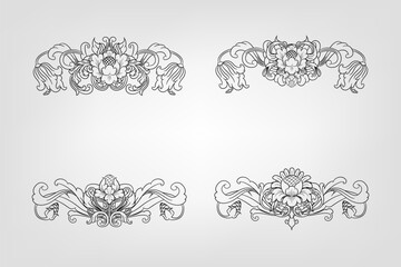 Classical Baroque Filigree Decoration Ornament Vintage Floral Border Style Antique Art Retro