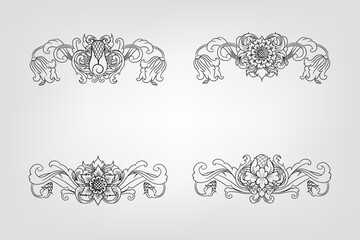 Classical Baroque Filigree Decoration Ornament Vintage Floral Border Style Antique Art Retro