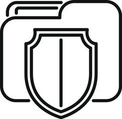 Locked secured folder icon outline vector. Document protect. Design online