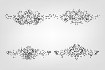 Classical Baroque Filigree Decoration Ornament Vintage Floral Border Style Antique Art Retro