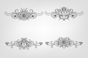 Classical Baroque Filigree Decoration Ornament Vintage Floral Border Style Antique Art Retro