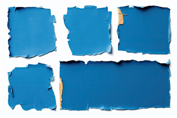 torn blue paper   isolated on white background - obrazy, fototapety, plakaty