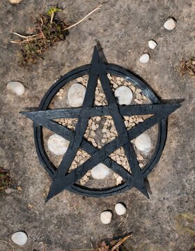 Pentagram and stones