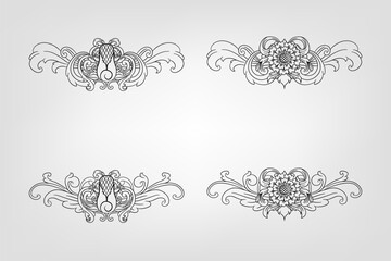 Classical Baroque Filigree Decoration Ornament Vintage Floral Border Style Antique Art Retro