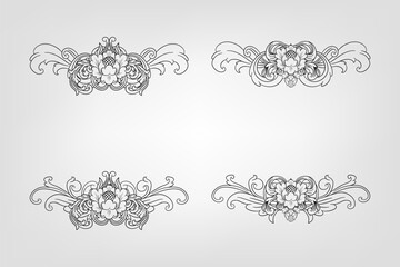 Classical Baroque Filigree Decoration Ornament Vintage Floral Border Style Antique Art Retro