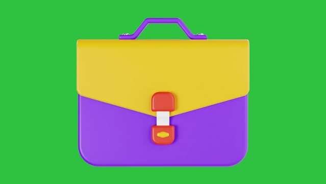 3D Animation of Briefcase with Chroma Key Background