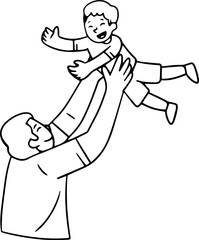 Father Day Doodle Element