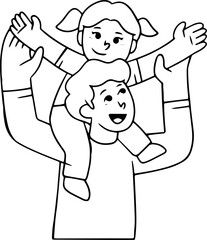 Father Day Doodle Element