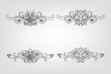 Classical Baroque Filigree Decoration Ornament Vintage Floral Border Style Antique Art Retro