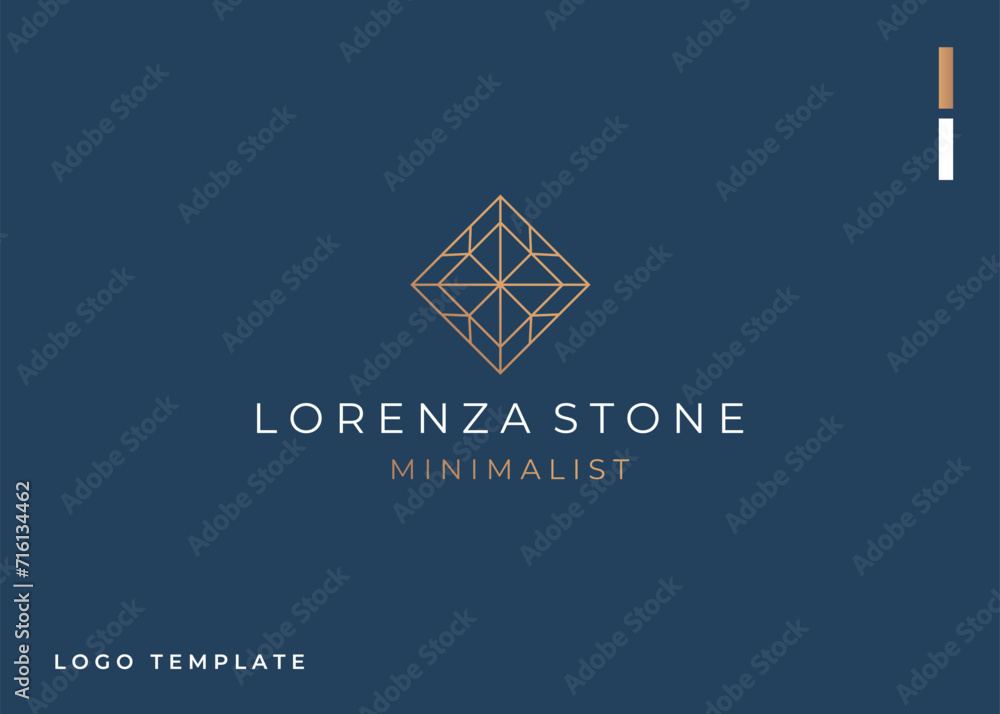 Wall mural minimal and luxury geometric logo design template