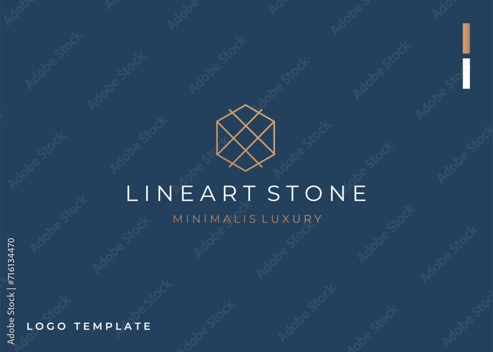 Wall mural minimal and luxury geometric logo design template