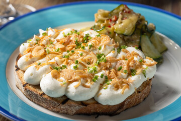 Plate of ricotta toast
