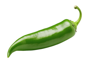 illustration of a green chili pepper, Isolated on transparent PNG background, Generative ai