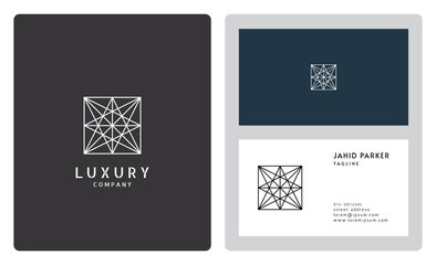 Luxury vector logotype business card template. Premium logo with luxury business card design.