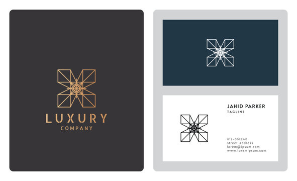 Luxury vector logotype business card template. Premium logo with luxury business card design.
