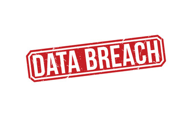 Data Breach Red Rubber Stamp vector design.