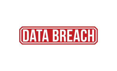 Data Breach Red Rubber Stamp vector design.