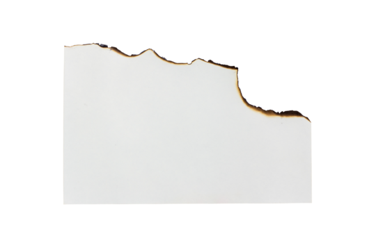 fire paper isolated on white background, clipping path