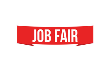 Job Fair red vector banner illustration isolated on white background