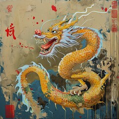 chinese dragon statue sketch new year dragons china painting digital origami