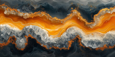 Fototapeta premium Ornate Gold Veins in Oceanic Marble