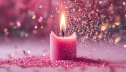 Pink sparkly candle and fairy dust