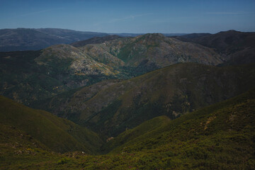 Fototapeta na wymiar A view of the mountains in Serra da Estrella, Portugal.