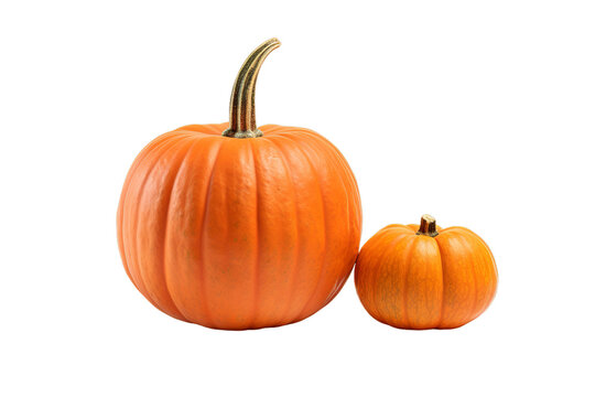 illustration of a pumpkin with a orange, Isolated on transparent PNG background, Generative ai
