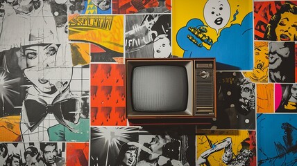 Retro TV Meets Pop-Art: Comic Bubbles and 70s Icons

