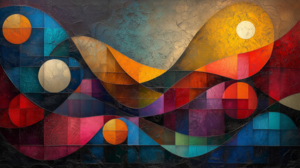 Fototapeta premium Abstract Geometric Mosaic in Color