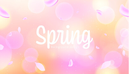 桜の花びらが舞う、春の背景イメージ