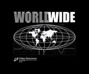 world aesthetic t shirt design, vector graphic, typographic poster or tshirts street wear and Urban style