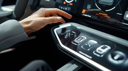 A closeup shot of the systems gesture control feature allowing the user to control the screen and...