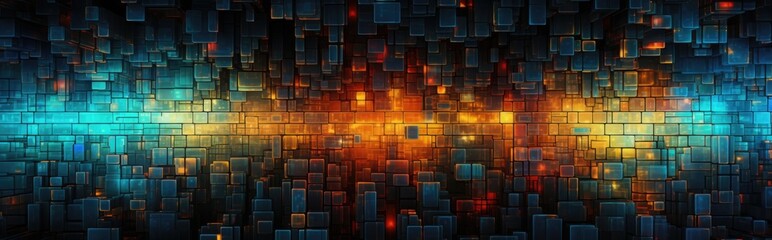 Fototapeta premium Abstract background. Artificial intelligence. The danger of using neural networks.