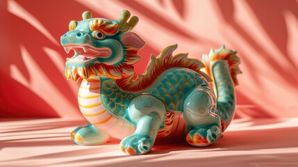 Fototapeta na wymiar chinese new year, dragon, ceramic 2024, 