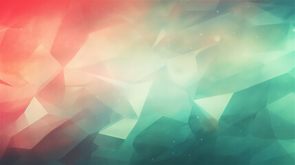 Red to emerald blue Haze gradient crystal facets background
